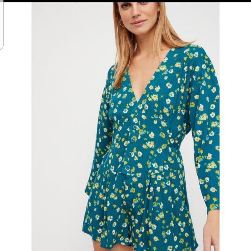 NWOT Free People L’Amour Floral Romper
